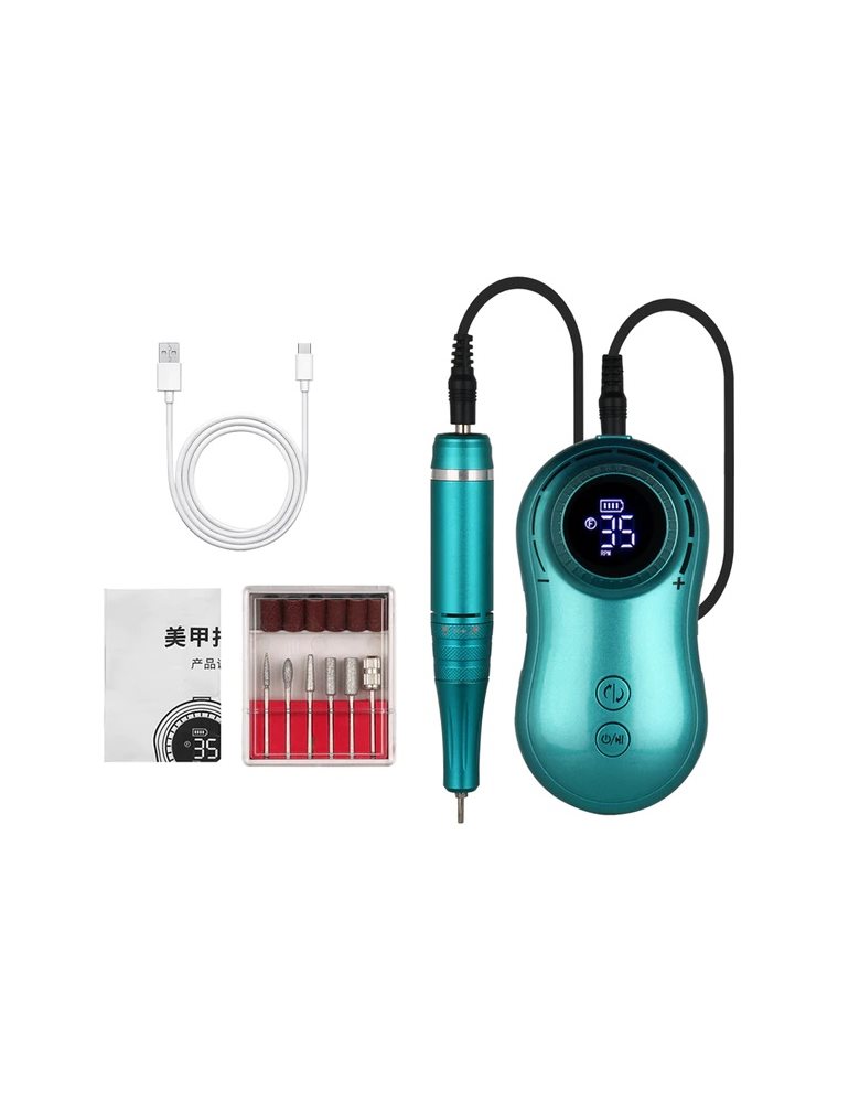 Electric nail file * Rechargeable * Turquoise