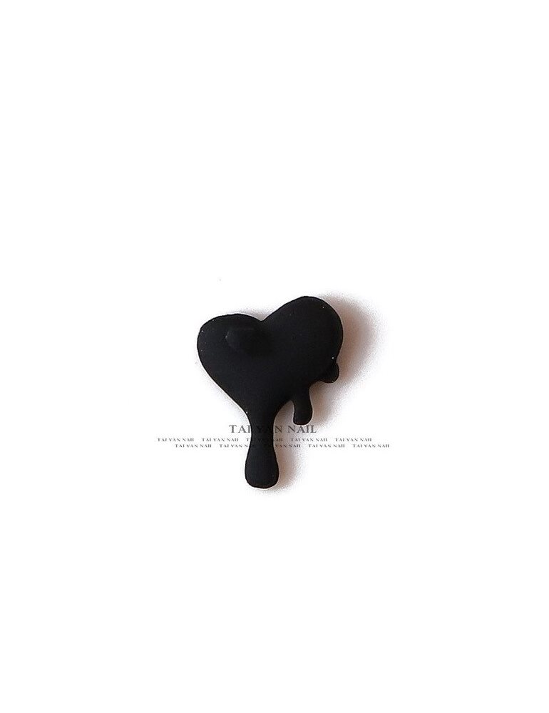 Fondant Heart * 3D * Black